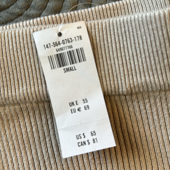 NWT Abercrombie & Fitch Beige Ribbed Knit Pants - Picture 5 of 7